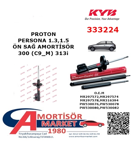 PROTON PERSONA 1.3,1.5 ÖN SAĞ AMORTİSÖR KYB 333224